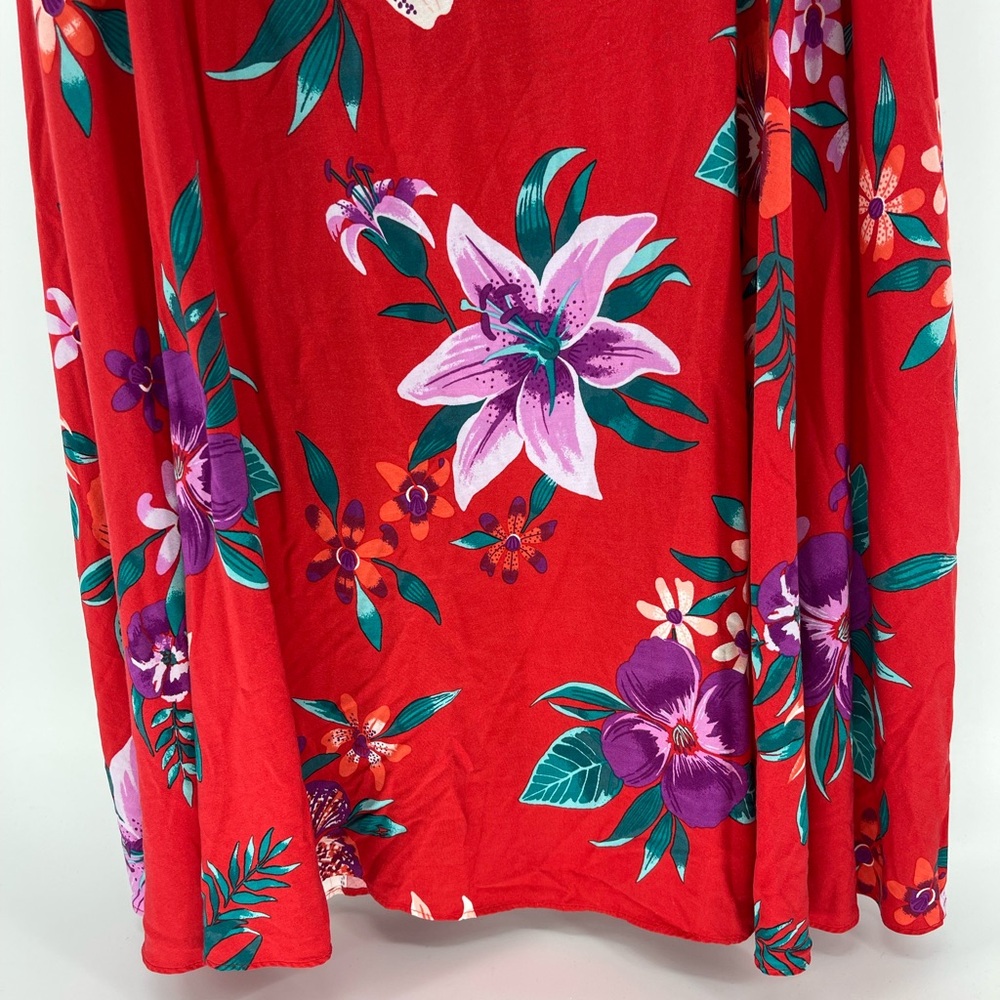 Old Navy Red Floral Fit & Flare Cami Dress, Adjustable Straps, Women's XXL - Picture 5 of 11